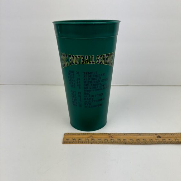 Plastic 2013 Green Notre Dame Football Fighting Irish Drinking Cup w Schedule - Picture 8 of 12